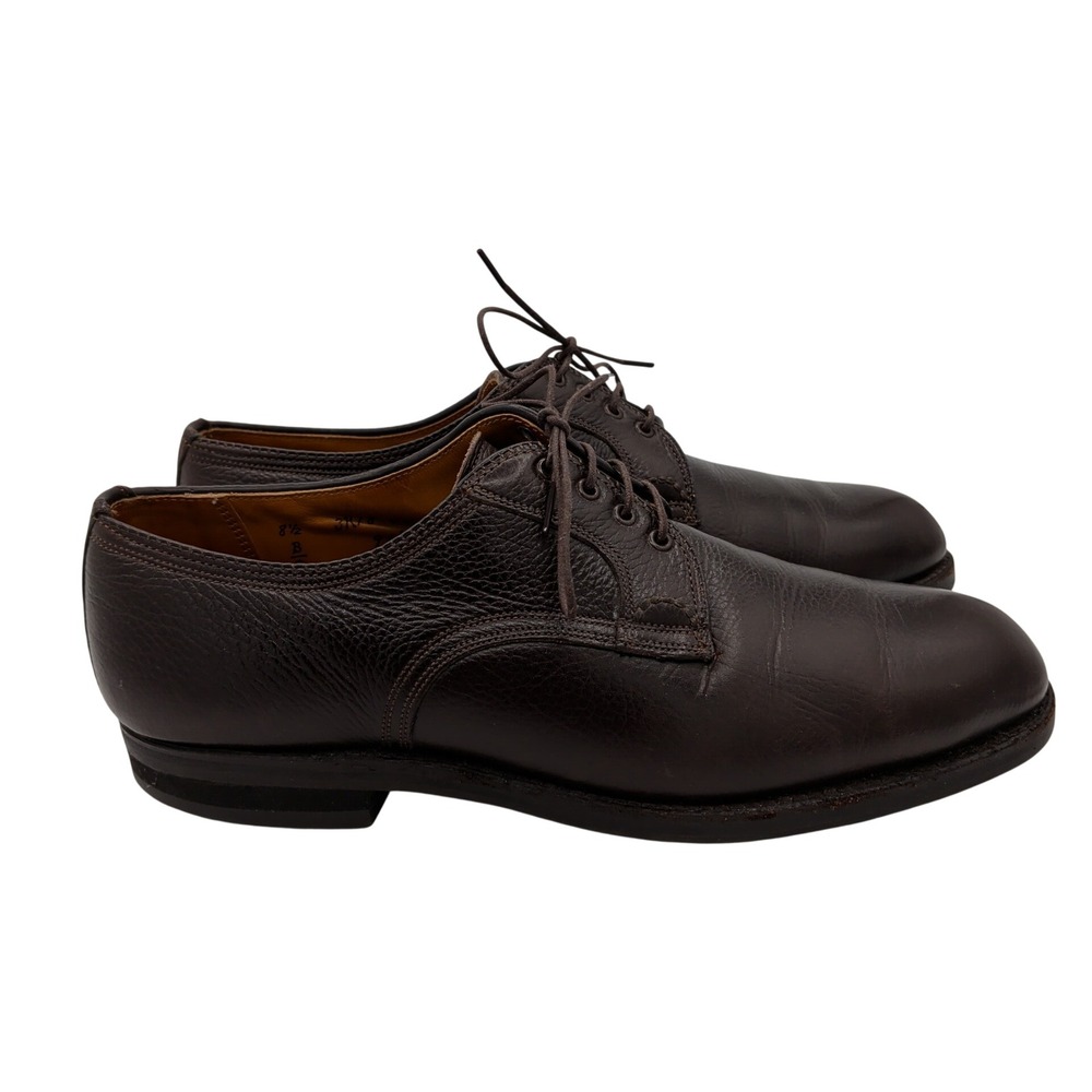Alden 916 Mens Brown Pebble Grain Leather Plain Toe Blucher Shoes 8.5 B/D USA